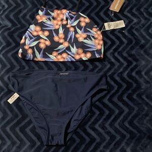 Floral Navy Two-Piece Swim Set - Floral Top patagonia & Navy Bottom generic bran